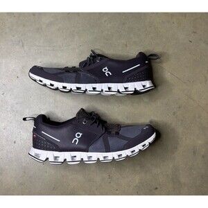 On  Cloud 6 Men's Waterproof Running Shoes Size 8.5 Black White